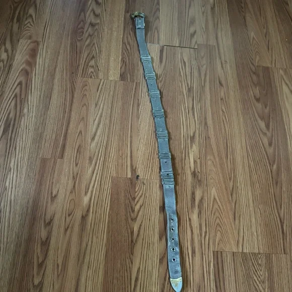 Silver Toned Metal Mesh Women’s Ornate Engraved Waist Belt Antique 38” Y2k Retro